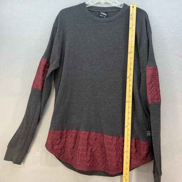 Southpole Top Women's XL Grey Maroon Crew Neck Pullover Sweatshirt Gorpcore - Picture 4 of 12